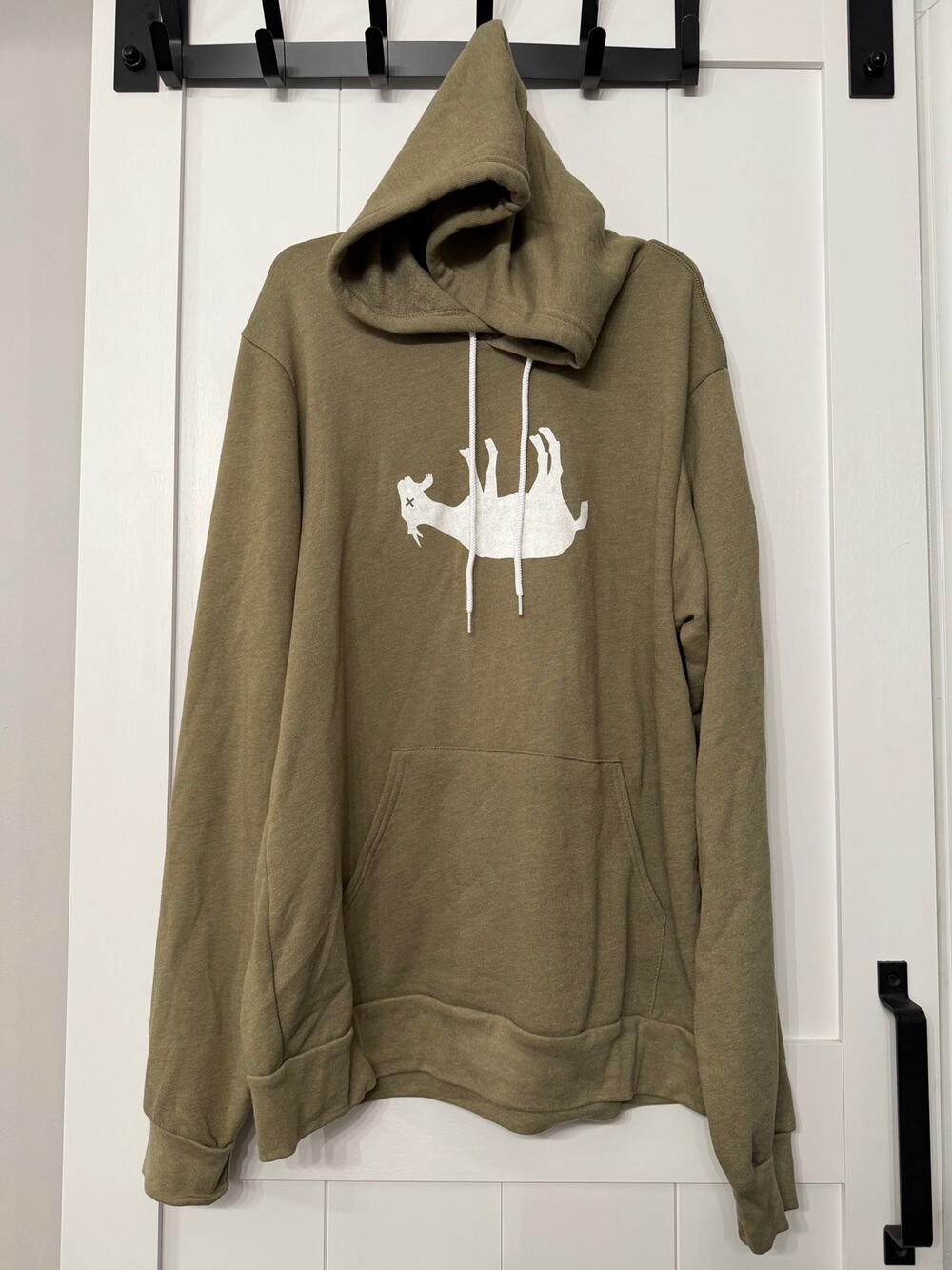 Cooked As Goat The Sawft Hoodie in Olive size Large boutique hoodie EEUC